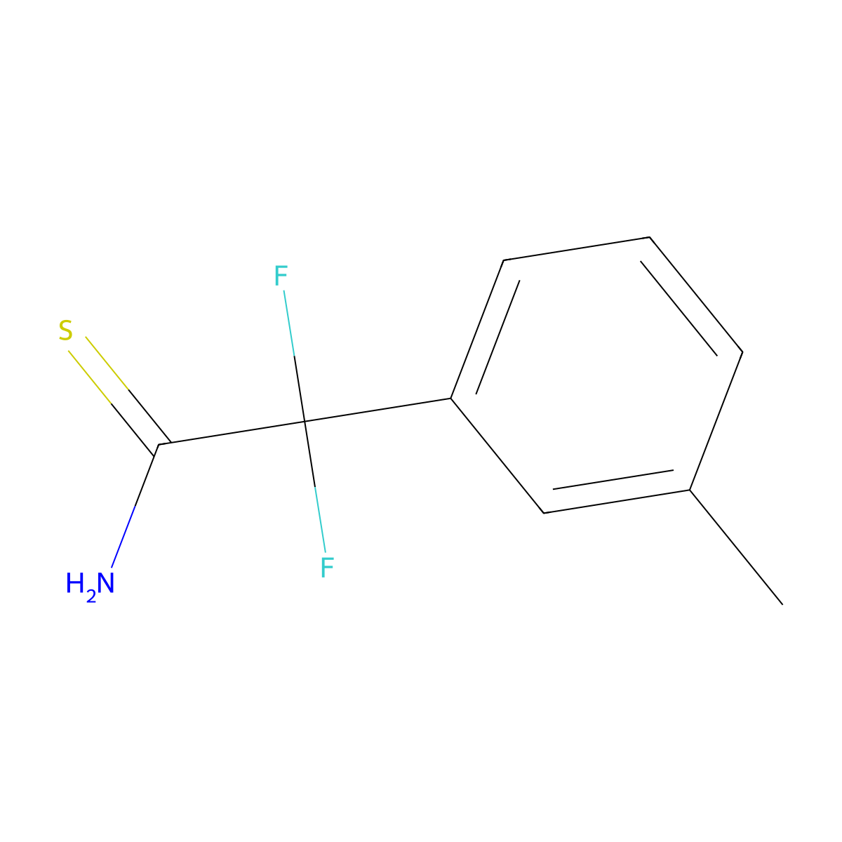 2,2-Difluoro-2-(3-methylphenyl)ethanethioamide molecular structure, CAS 1334148-41-2