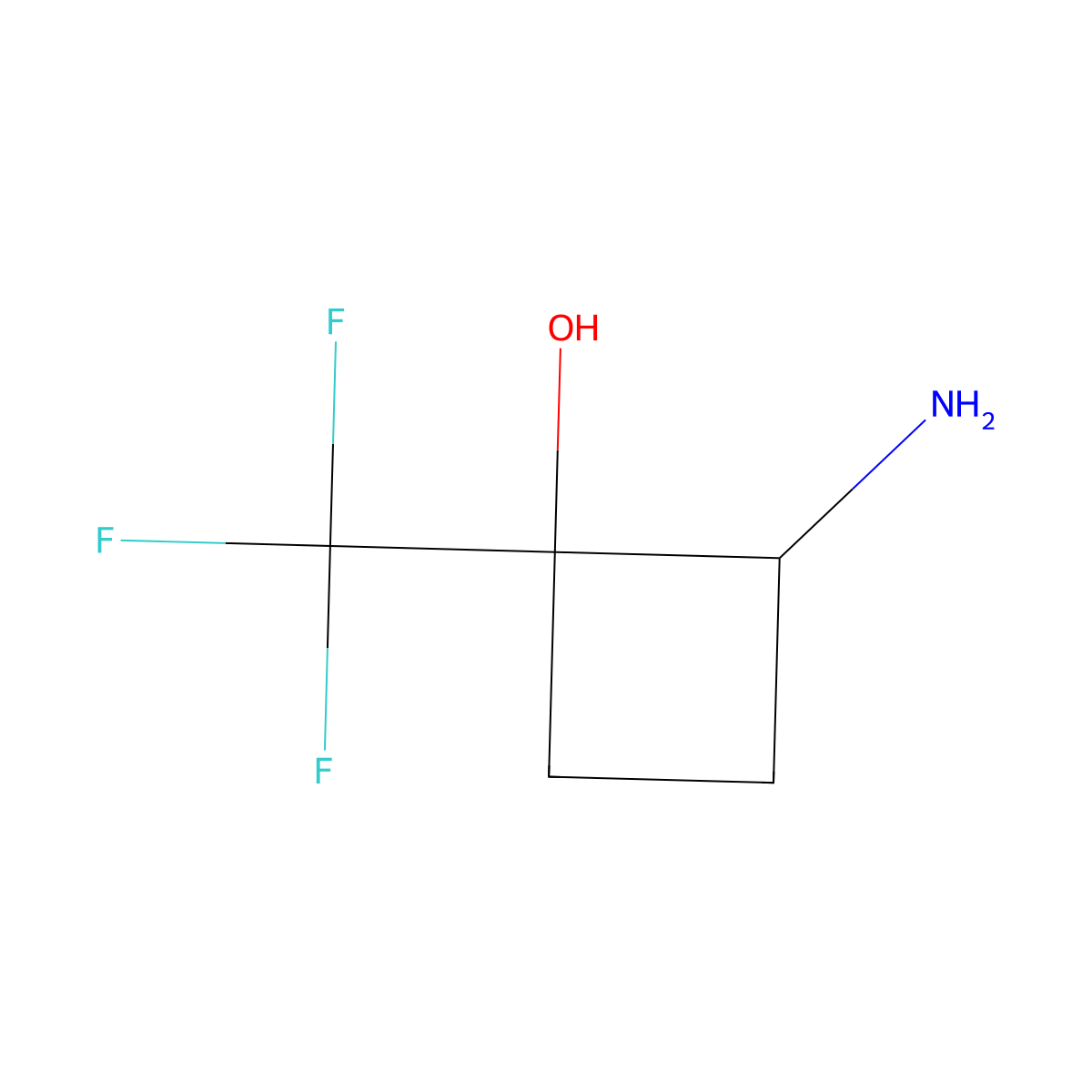 2-Amino-1-(trifluoromethyl)cyclobutan-1-ol molecular structure, CAS 1334148-44-5