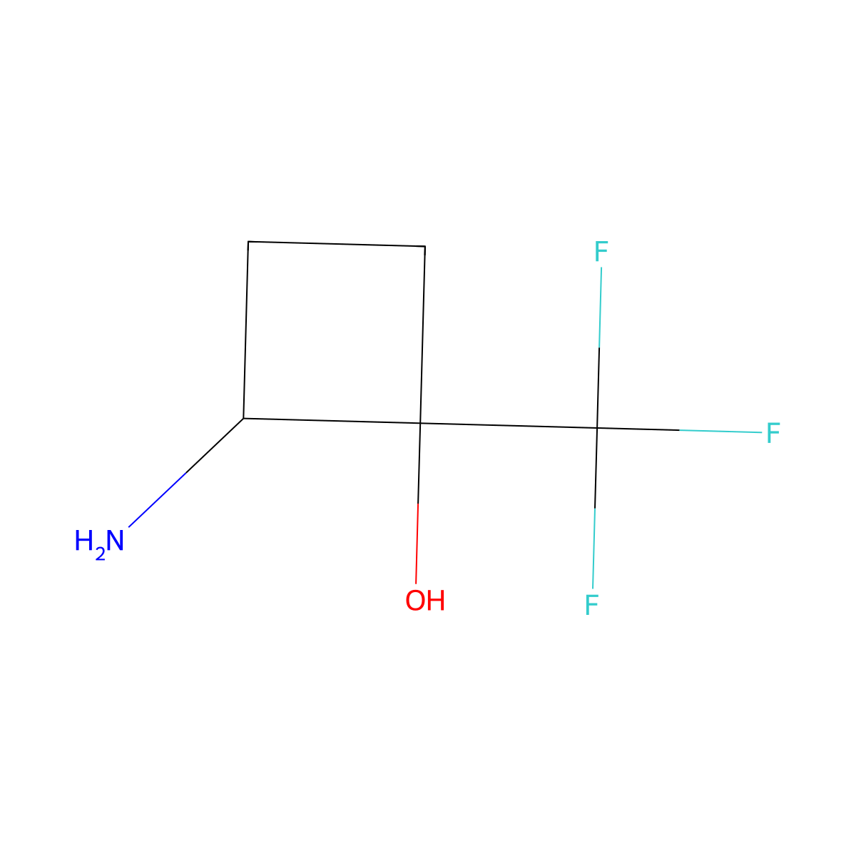 2-Amino-1-(trifluoromethyl)cyclobutan-1-ol molecular structure, CAS 1334148-44-5