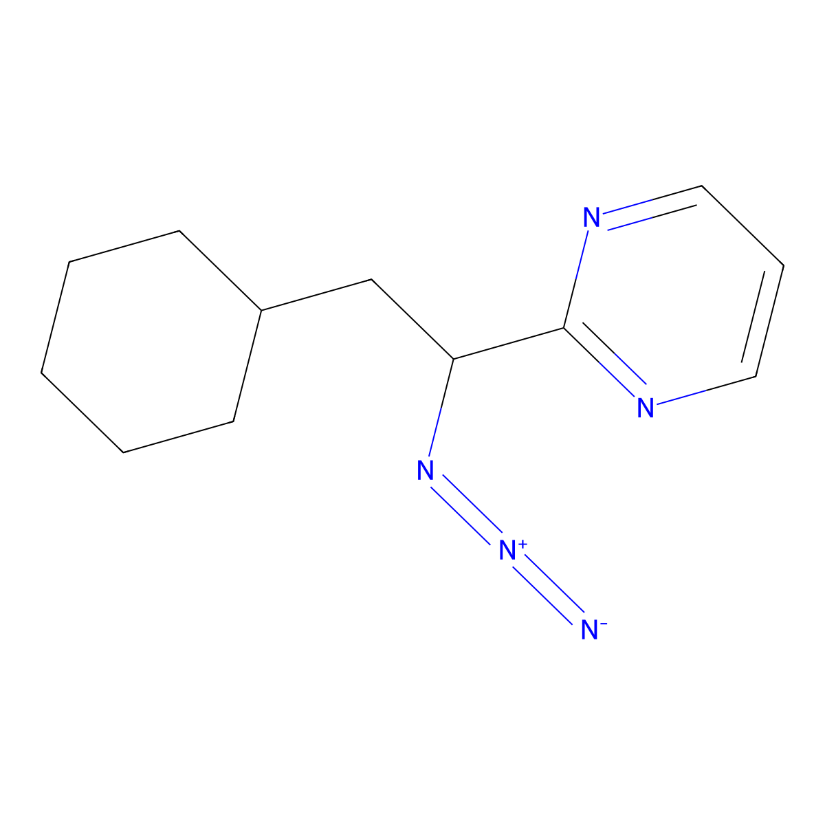 2-(1-Azido-2-cyclohexylethyl)pyrimidine molecular structure, CAS 1334148-45-6