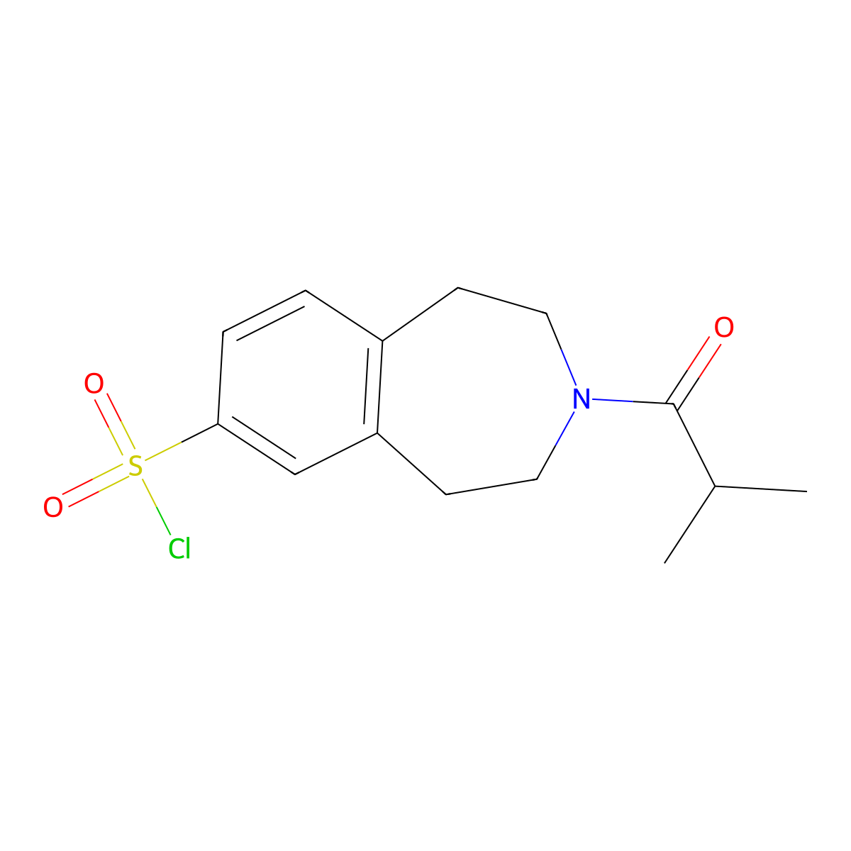 3-(2-methylpropanoyl)-2,3,4,5-tetrahydro-1H-3-benzazepine-7-sulfonyl chloride molecular structure, CAS 1334148-48-9