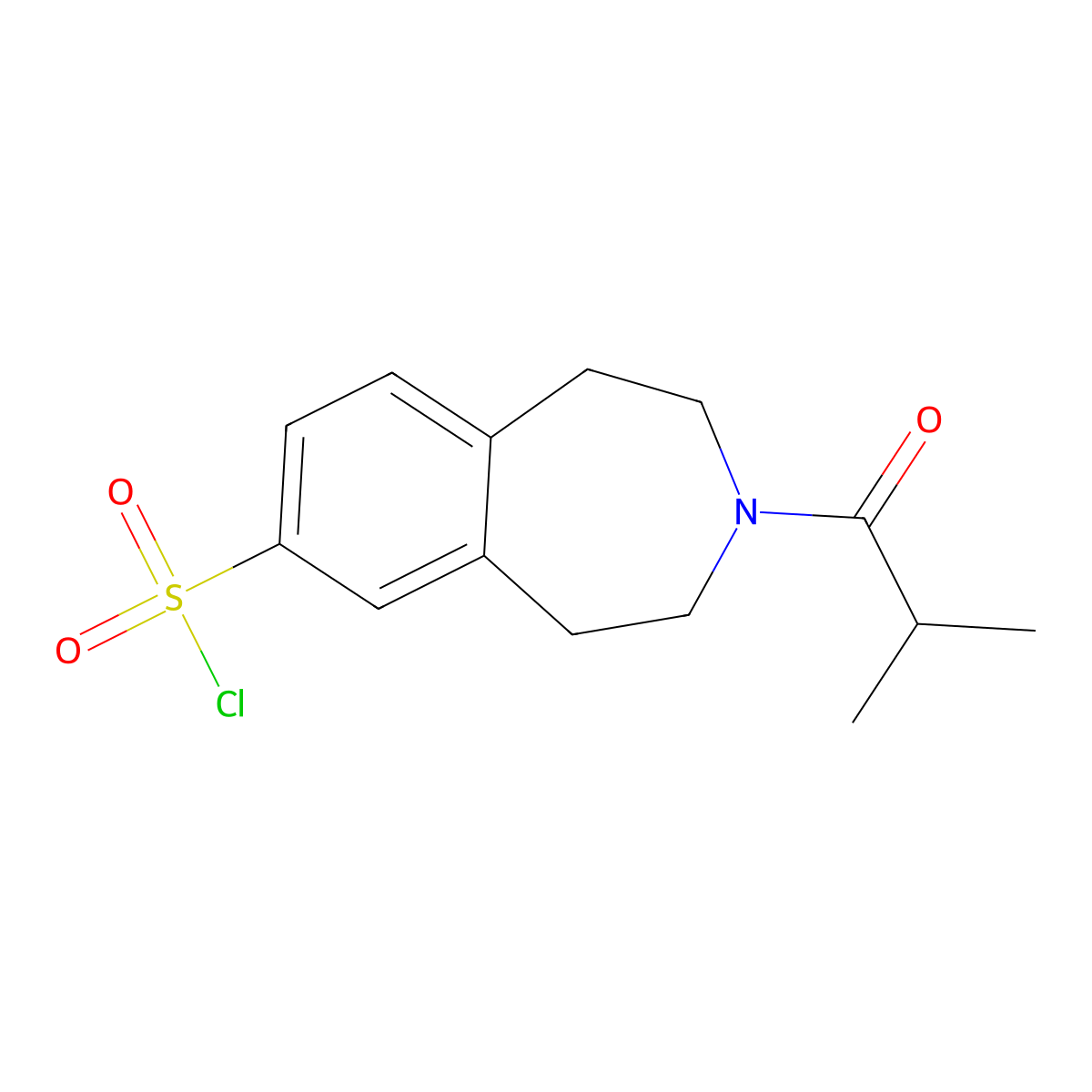 3-(2-methylpropanoyl)-2,3,4,5-tetrahydro-1H-3-benzazepine-7-sulfonyl chloride molecular structure, CAS 1334148-48-9