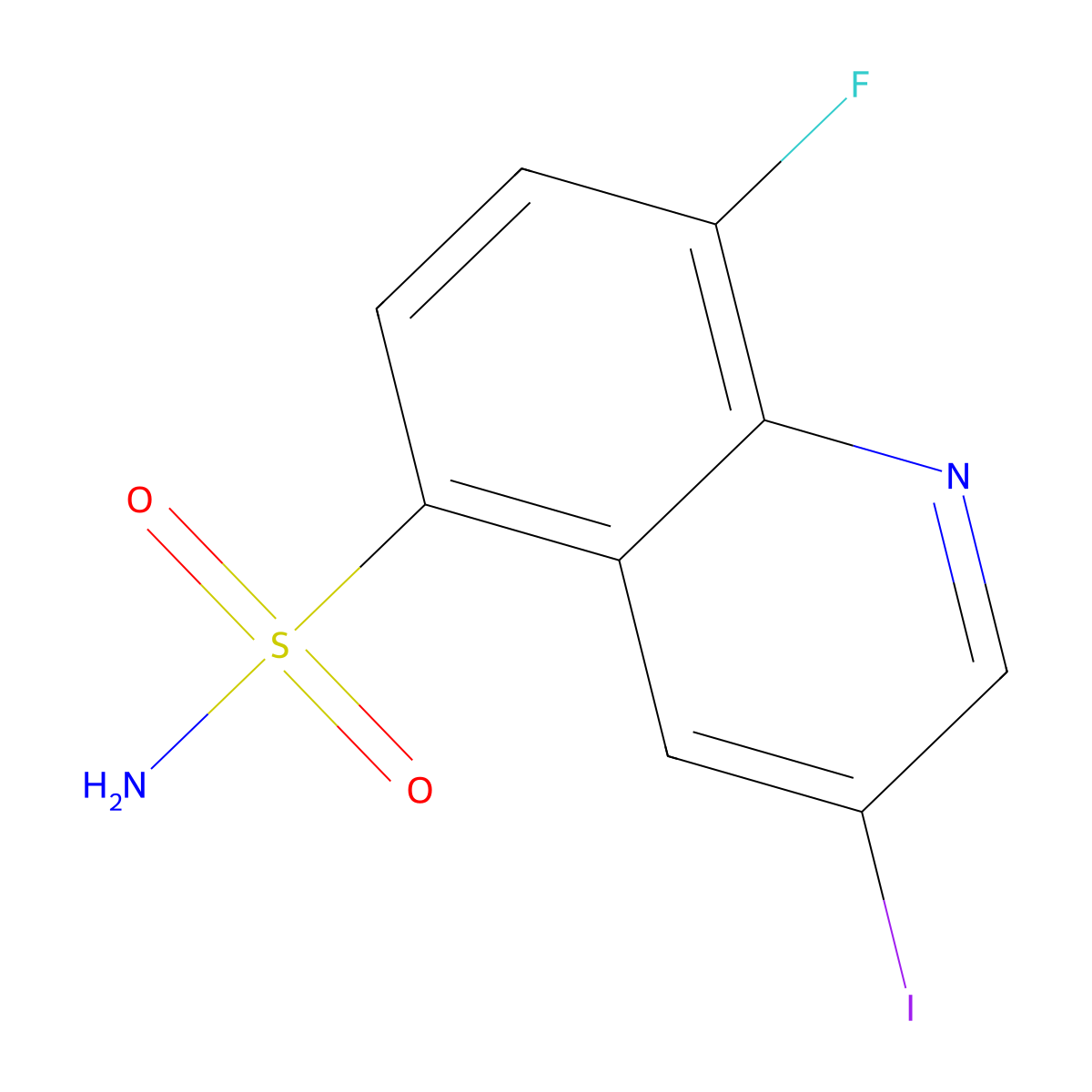 8-Fluoro-3-iodoquinoline-5-sulfonamide molecular structure, CAS 1334148-52-5