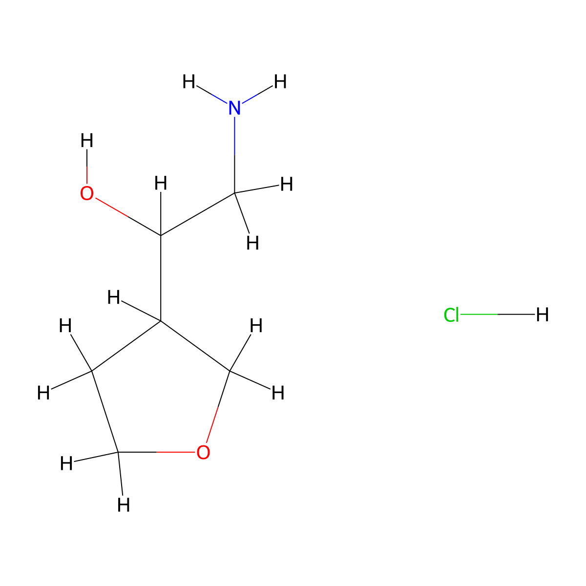 2-Amino-1-(oxolan-3-yl)ethan-1-ol hydrochloride molecular structure, CAS 1334148-54-7