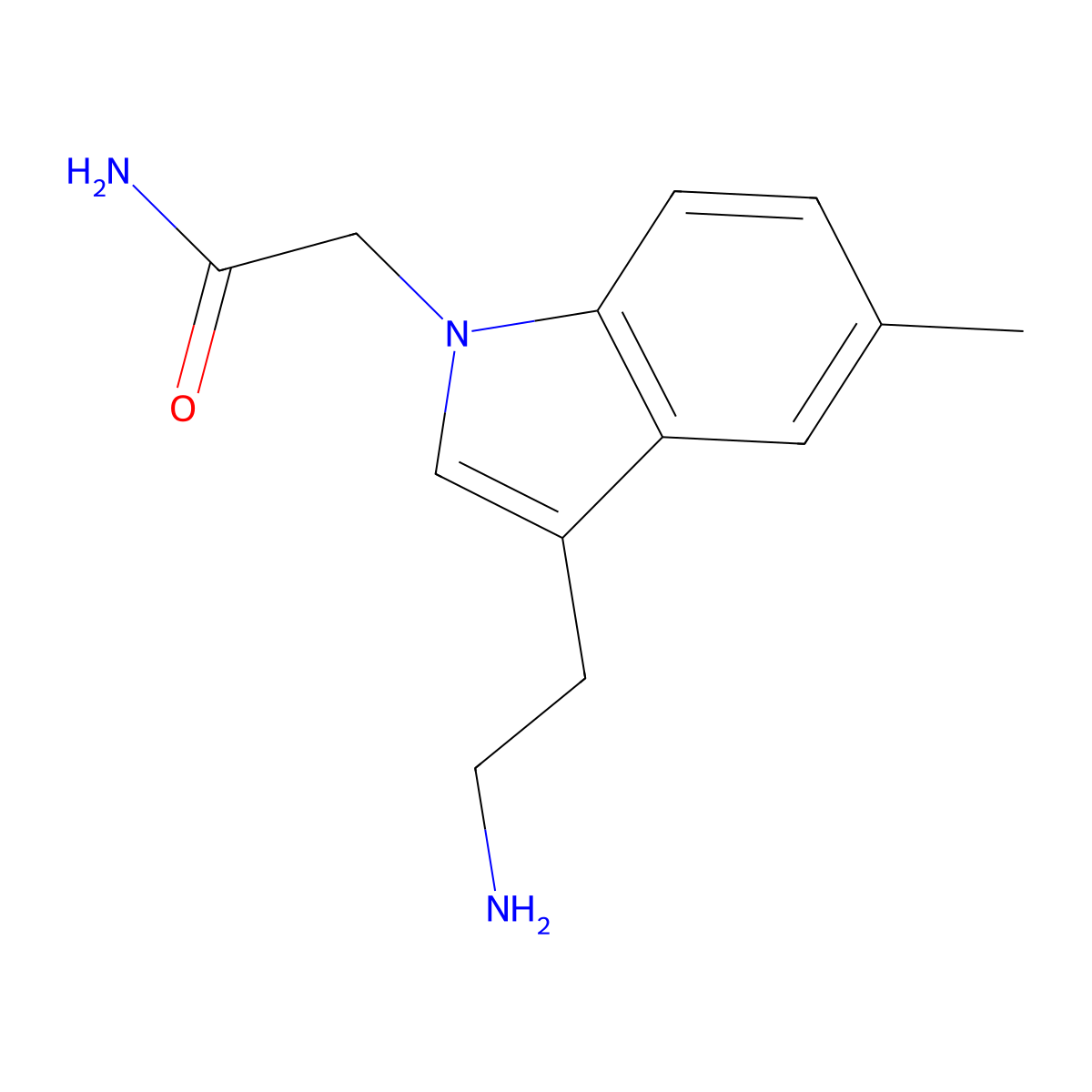 2-[3-(2-aminoethyl)-5-methyl-1H-indol-1-yl]acetamide molecular structure, CAS 1334148-59-2