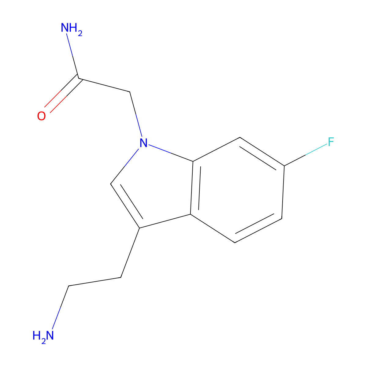 2-[3-(2-aminoethyl)-6-fluoro-1H-indol-1-yl]acetamide molecular structure, CAS 1334148-63-8