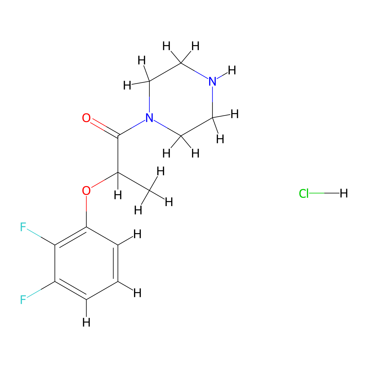 2-(2,3-Difluorophenoxy)-1-(piperazin-1-yl)propan-1-one hydrochloride molecular structure, CAS 1334148-66-1