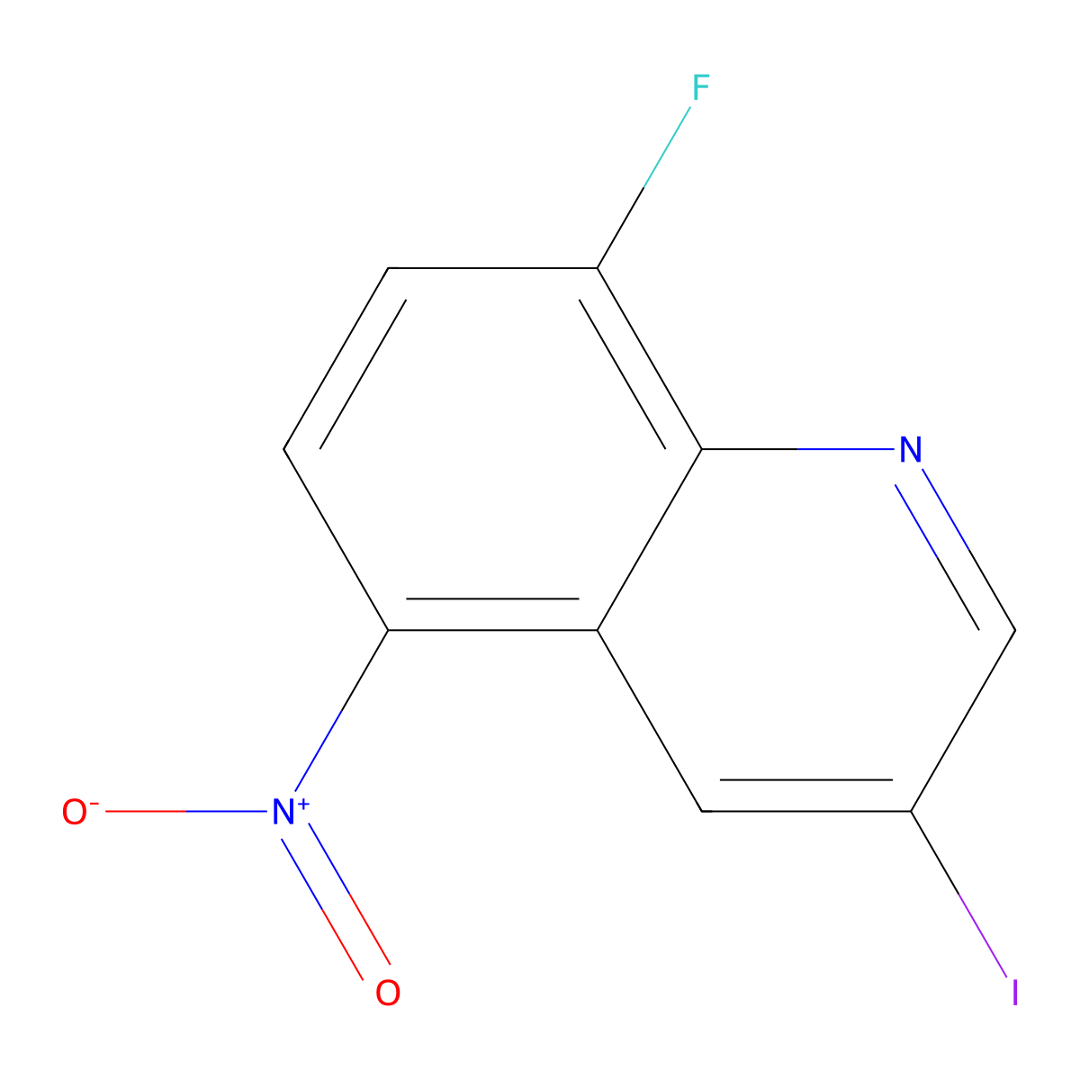 8-Fluoro-3-iodo-5-nitroquinoline molecular structure, CAS 1334148-68-3
