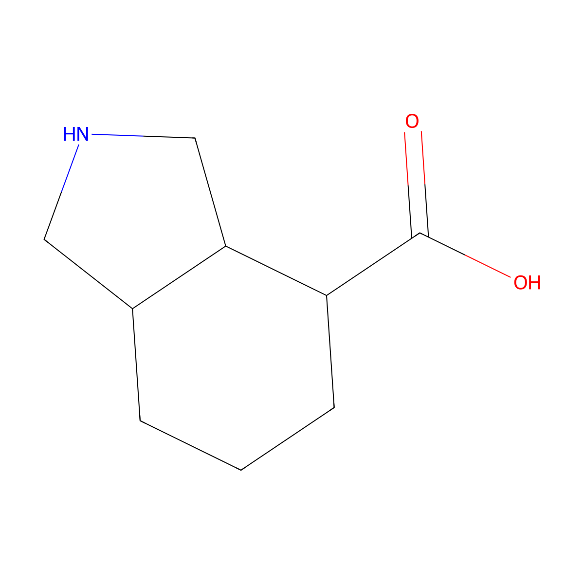 octahydro-1H-isoindole-4-carboxylic acid molecular structure, CAS 1334148-69-4