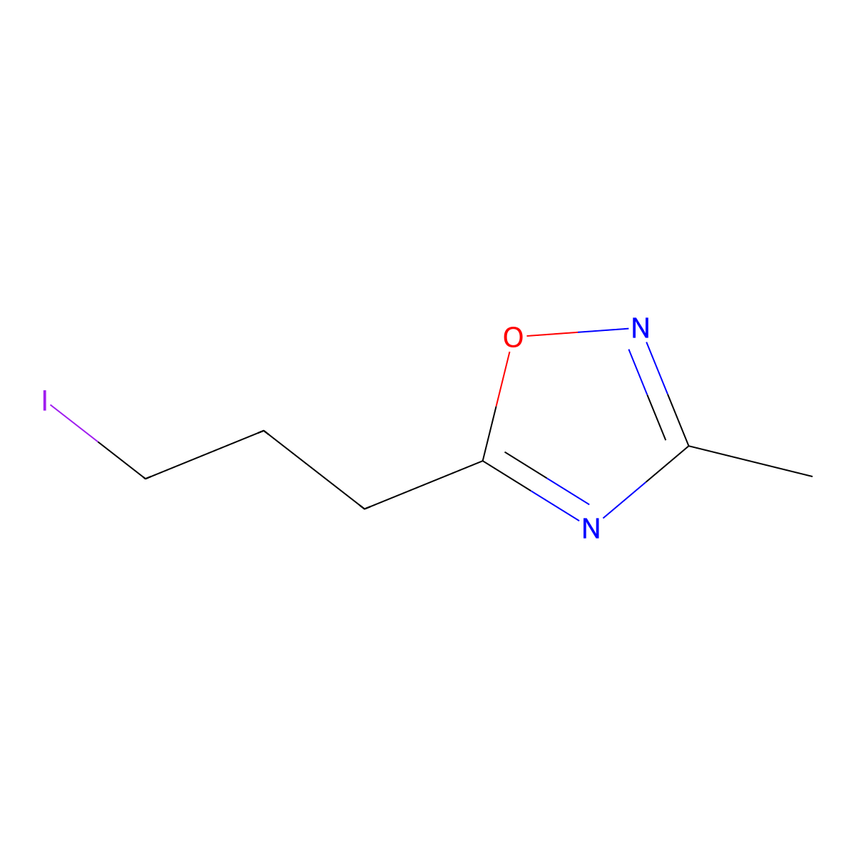 5-(3-Iodopropyl)-3-methyl-1,2,4-oxadiazole molecular structure, CAS 1334148-70-7