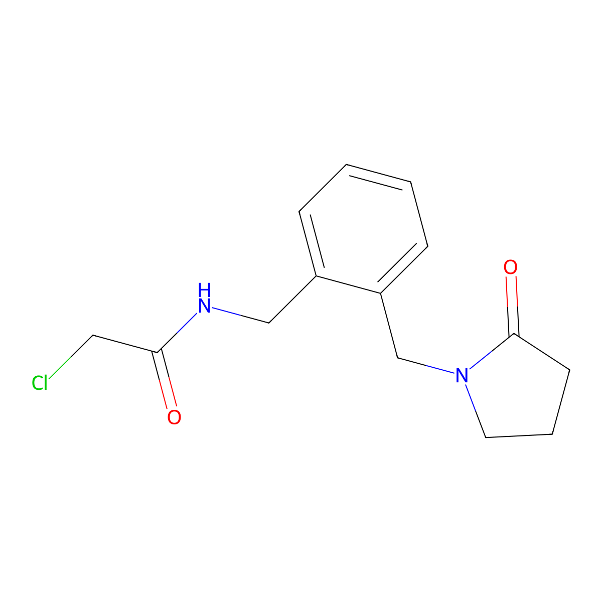 2-chloro-N-({2-[(2-oxopyrrolidin-1-yl)methyl]phenyl}methyl)acetamide molecular structure, CAS 1334148-72-9