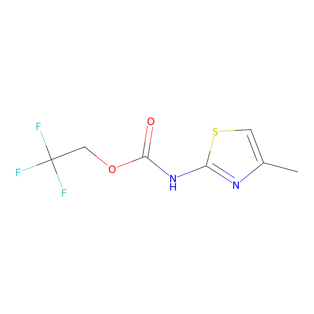 2,2,2-trifluoroethyl N-(4-methyl-1,3-thiazol-2-yl)carbamate molecular structure, CAS 1334148-73-0