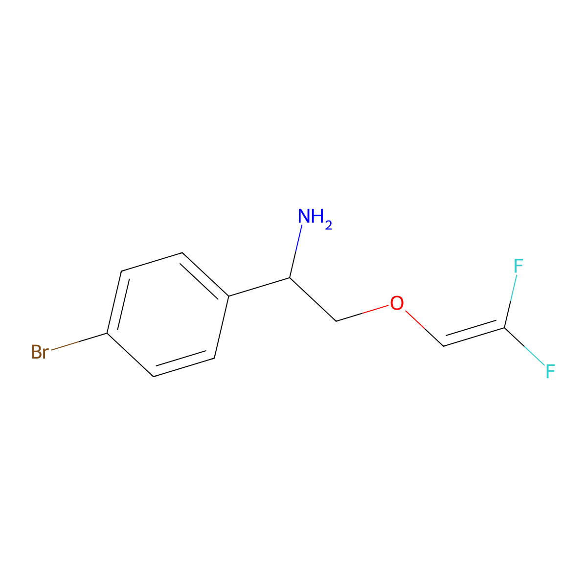 1-(4-Bromophenyl)-2-[(2,2-difluoroethenyl)oxy]ethan-1-amine molecular structure, CAS 1334148-74-1