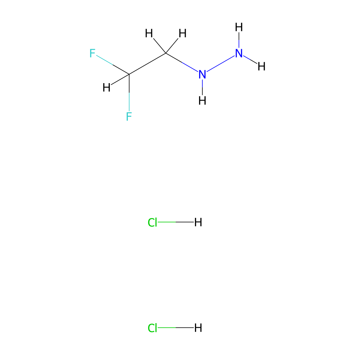 (2,2-Difluoroethyl)hydrazine dihydrochloride molecular structure, CAS 1334148-76-3