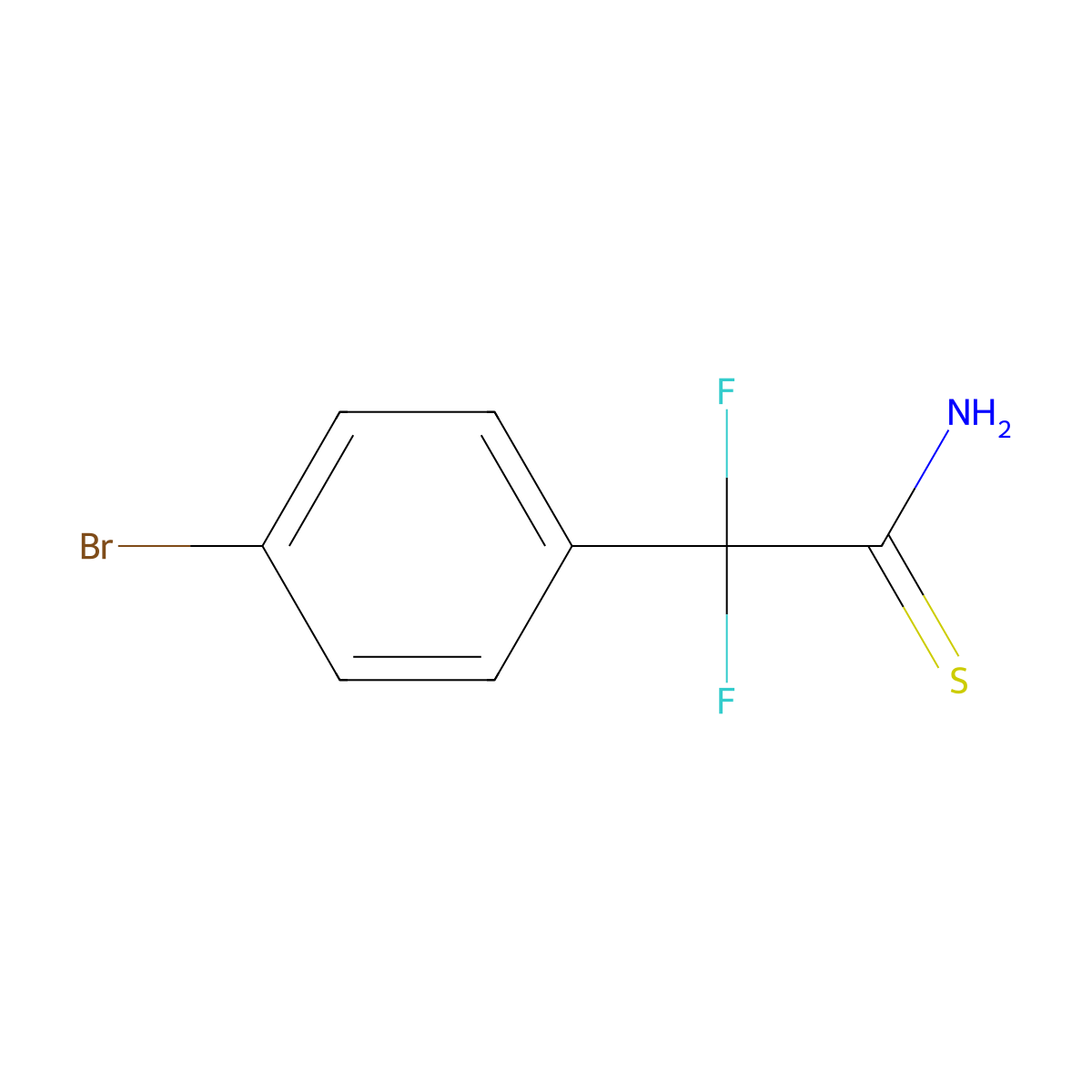 2-(4-Bromophenyl)-2,2-difluoroethanethioamide molecular structure, CAS 1334148-80-9