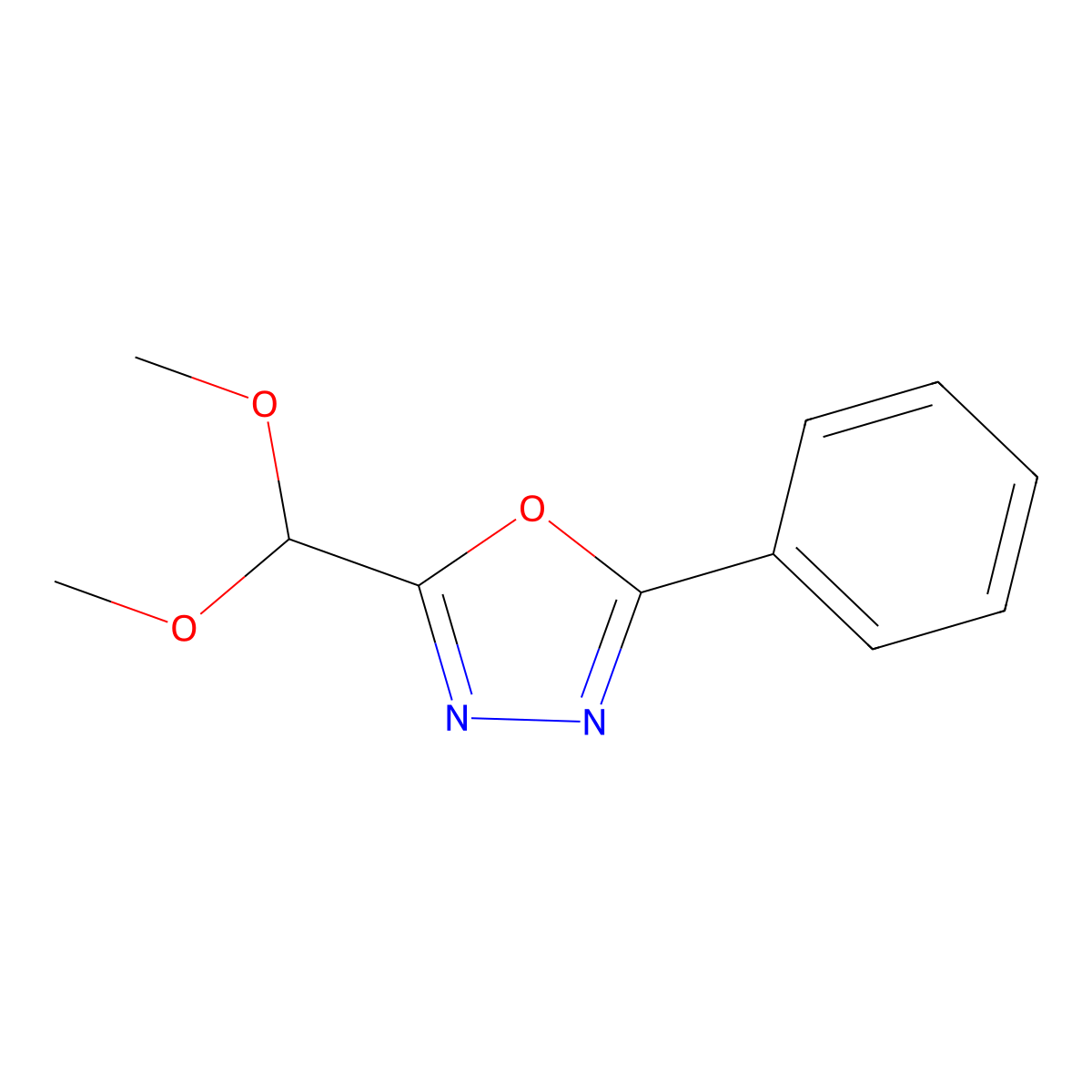 2-(Dimethoxymethyl)-5-phenyl-1,3,4-oxadiazole molecular structure, CAS 1334148-84-3