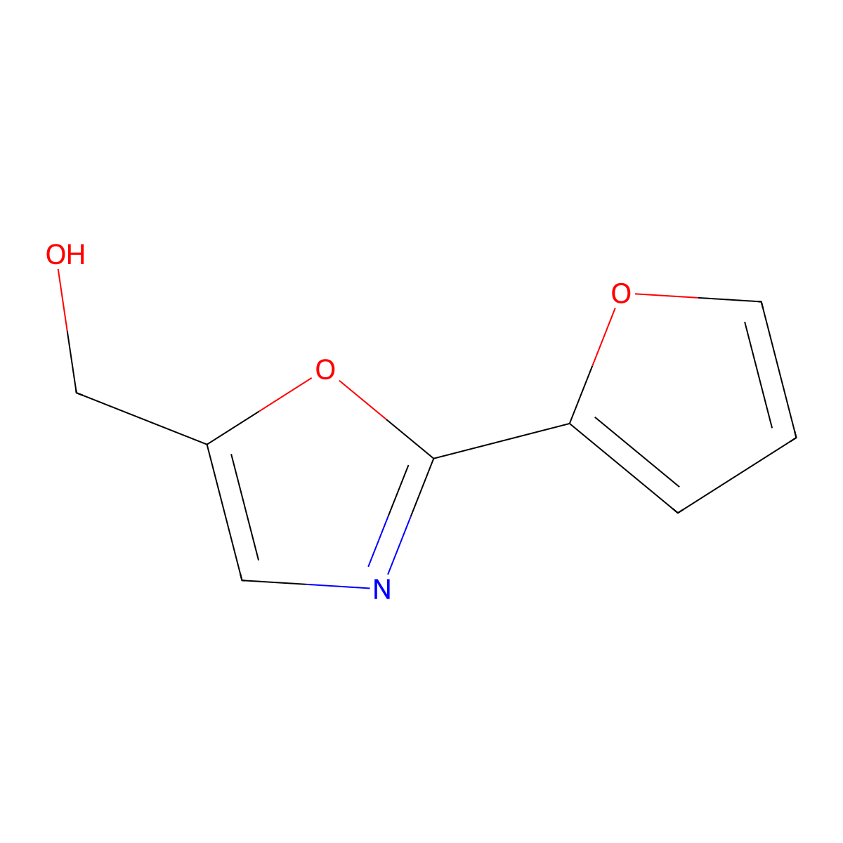 [2-(Furan-2-yl)-1,3-oxazol-5-yl]methanol molecular structure, CAS 1334148-96-7