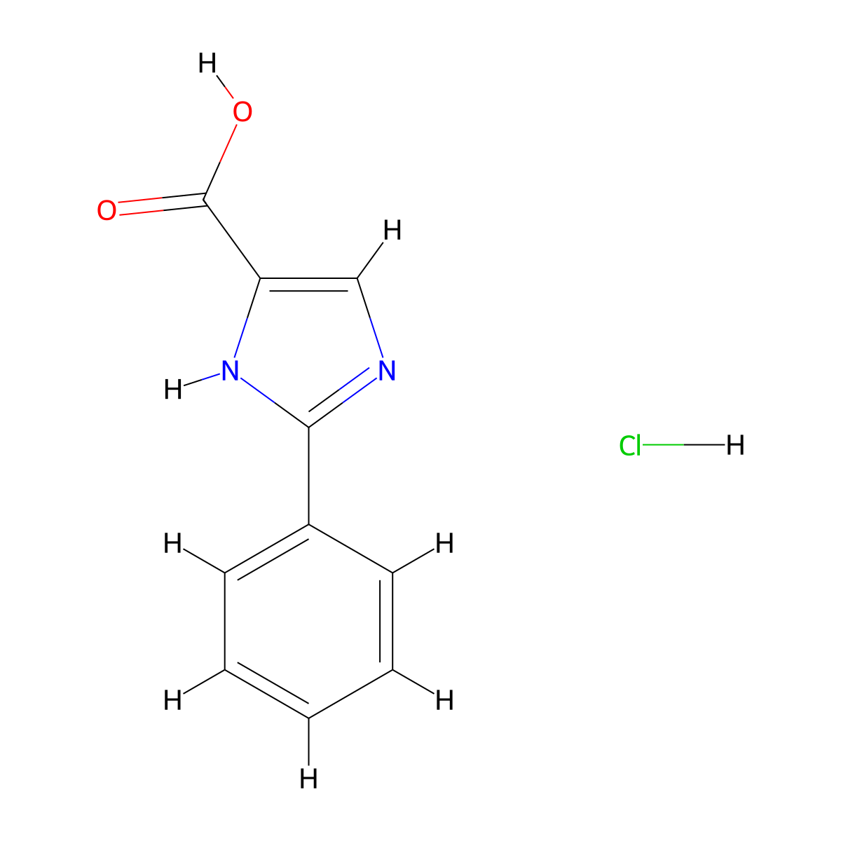 2-Phenylimidazole-4-carboxylic acid hydrochloride molecular structure, CAS 1334149-04-0