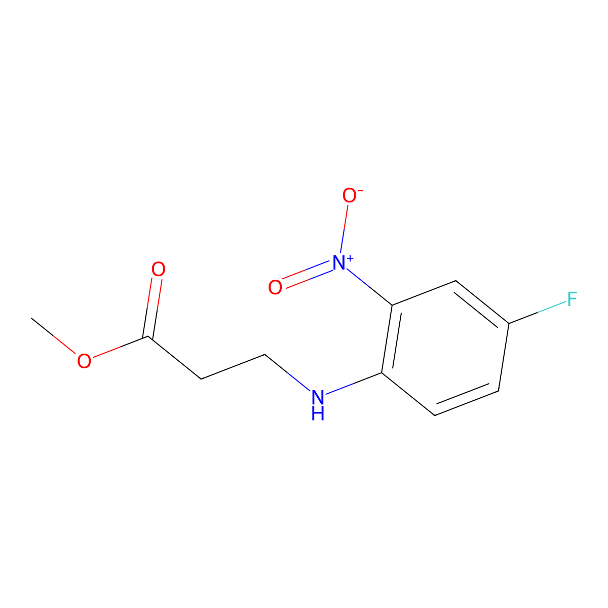 Methyl 3-[(4-fluoro-2-nitrophenyl)amino]propanoate molecular structure, CAS 1334149-05-1