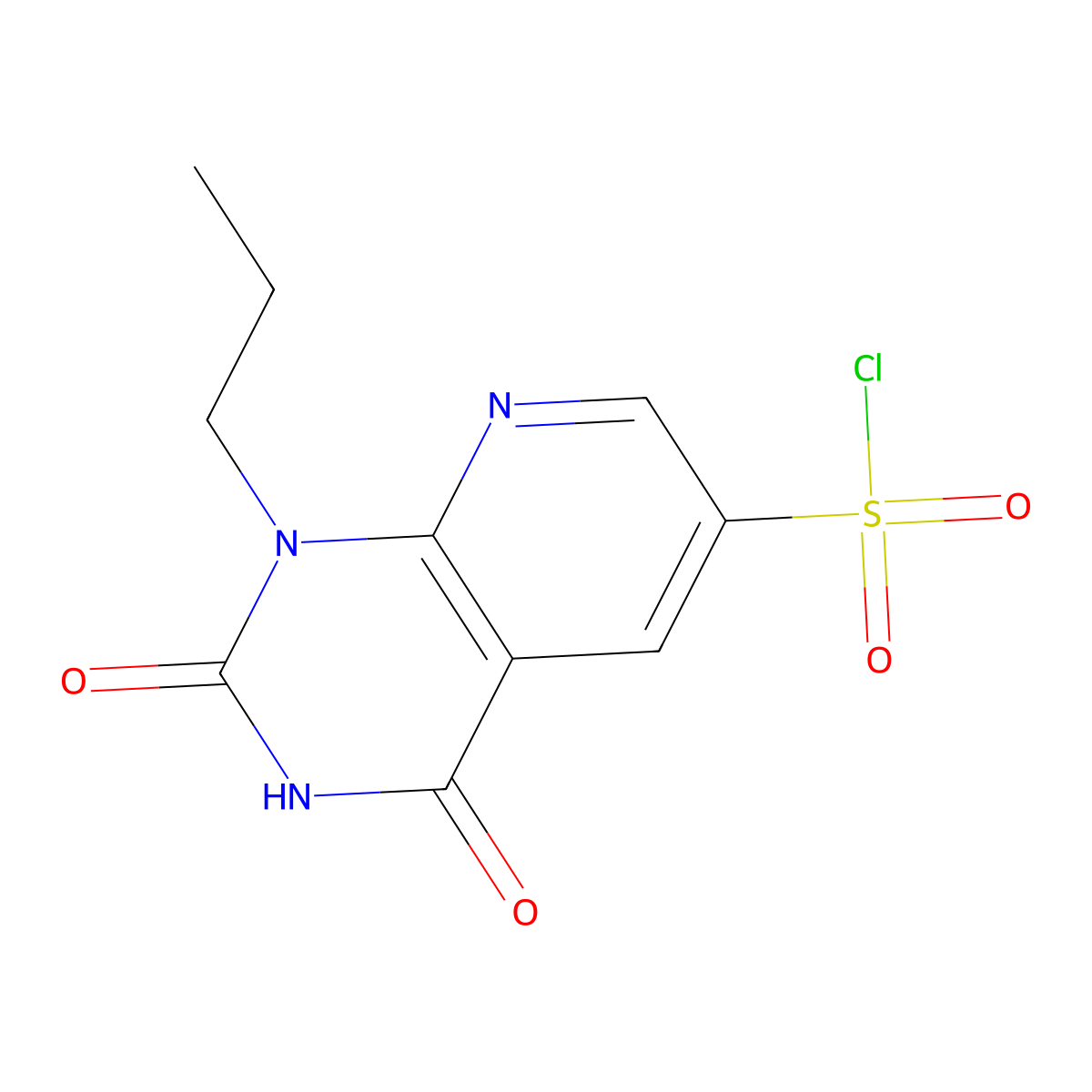 2,4-Dioxo-1-propyl-1,2,3,4-tetrahydropyrido[2,3-d]pyrimidine-6-sulfonyl chloride molecular structure, CAS 1334149-09-5