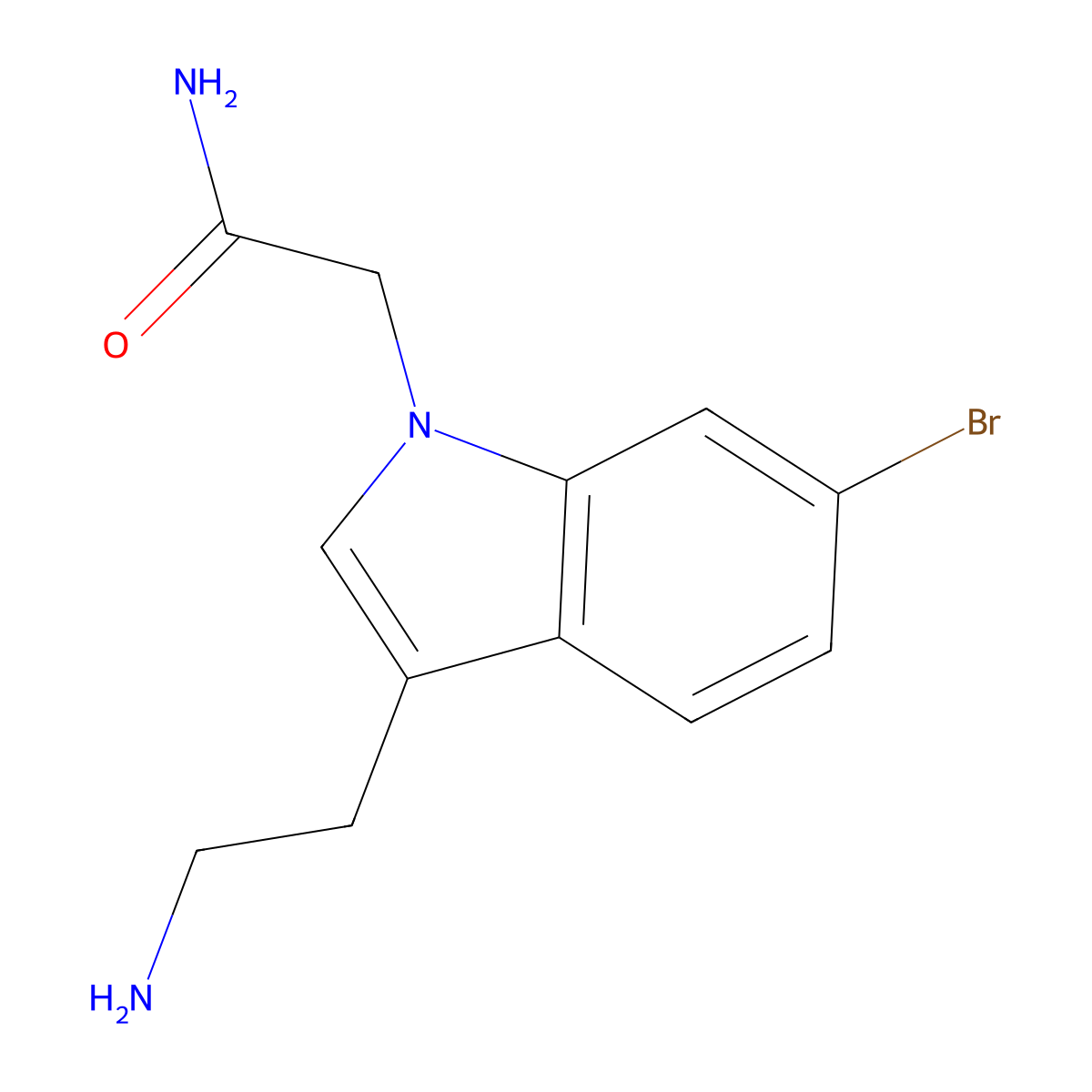 2-[3-(2-aminoethyl)-6-bromo-1H-indol-1-yl]acetamide molecular structure, CAS 1334149-12-0