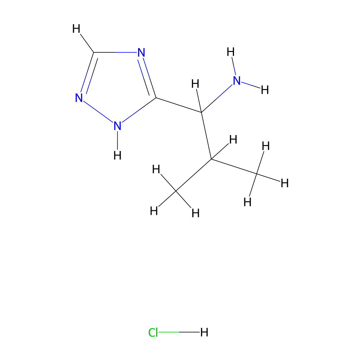 2-methyl-1-(4H-1,2,4-triazol-3-yl)propan-1-amine hydrochloride molecular structure, CAS 1334149-13-1