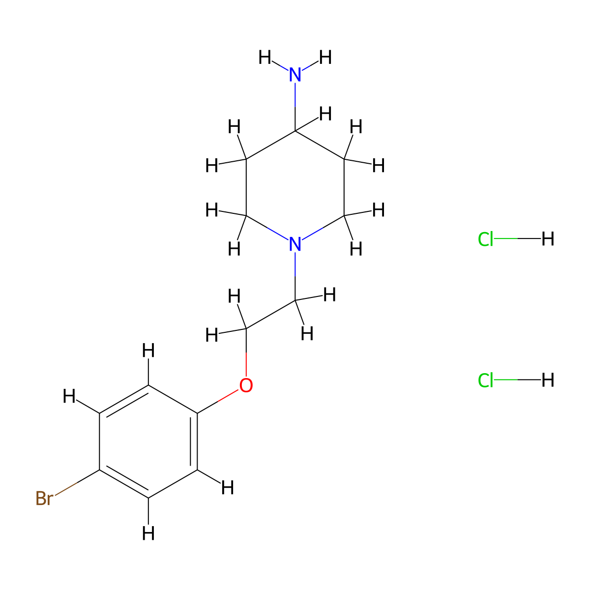 1-[2-(4-Bromophenoxy)ethyl]piperidin-4-amine dihydrochloride molecular structure, CAS 1334149-15-3