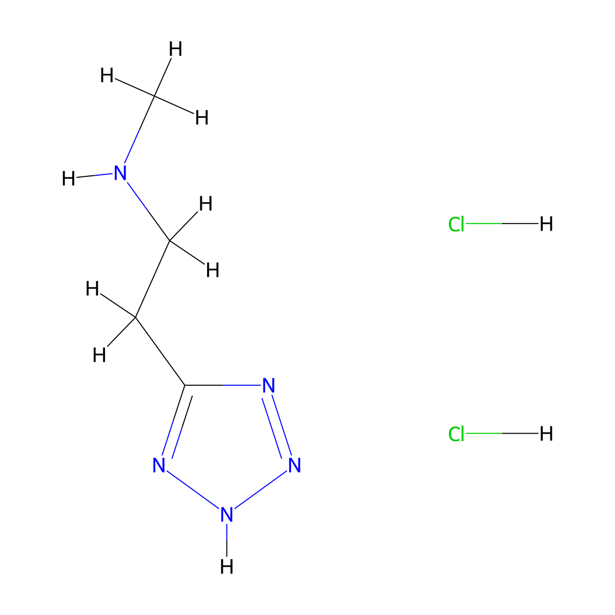 methyl(2-(2H-1,2,3,4-tetrazol-5-yl)ethyl)amine dihydrochloride molecular structure, CAS 1334149-16-4