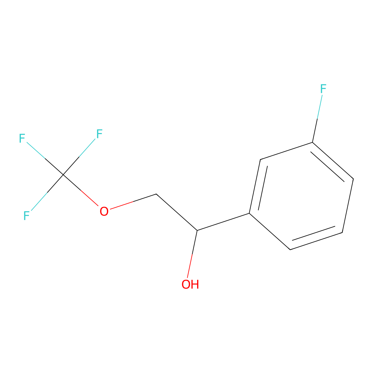 1-(3-Fluorophenyl)-2-(trifluoromethoxy)ethan-1-ol molecular structure, CAS 1334149-18-6