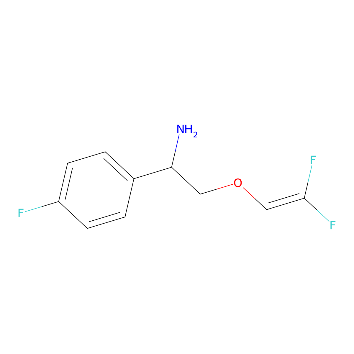 2-[(2,2-Difluoroethenyl)oxy]-1-(4-fluorophenyl)ethan-1-amine molecular structure, CAS 1334149-19-7