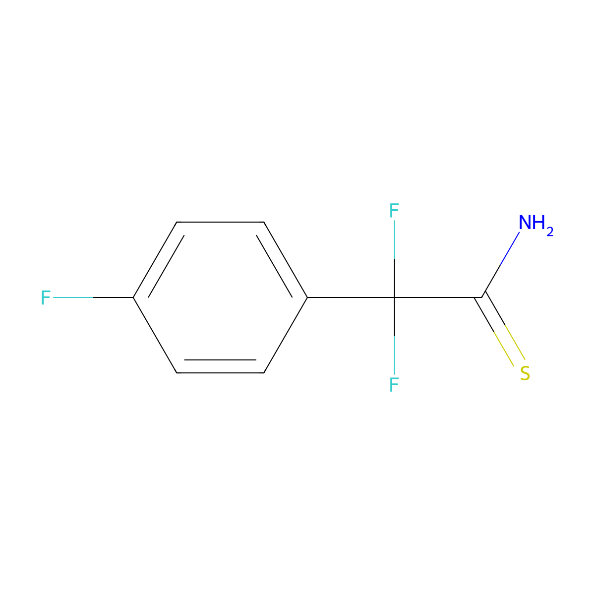 2,2-Difluoro-2-(4-fluorophenyl)ethanethioamide molecular structure, CAS 1334149-23-3