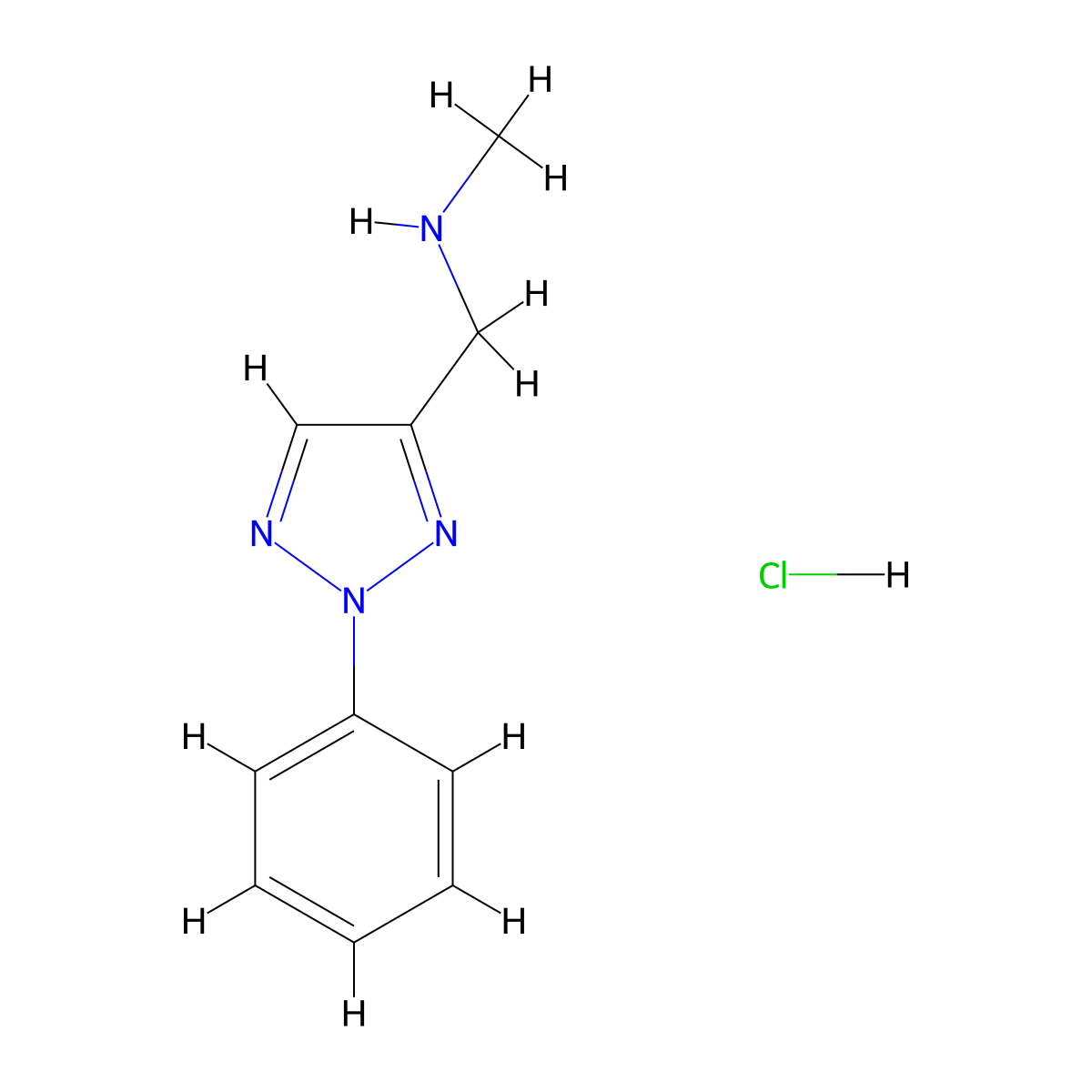 methyl((2-phenyl-2H-1,2,3-triazol-4-yl)methyl)amine hydrochloride molecular structure, CAS 1334149-25-5