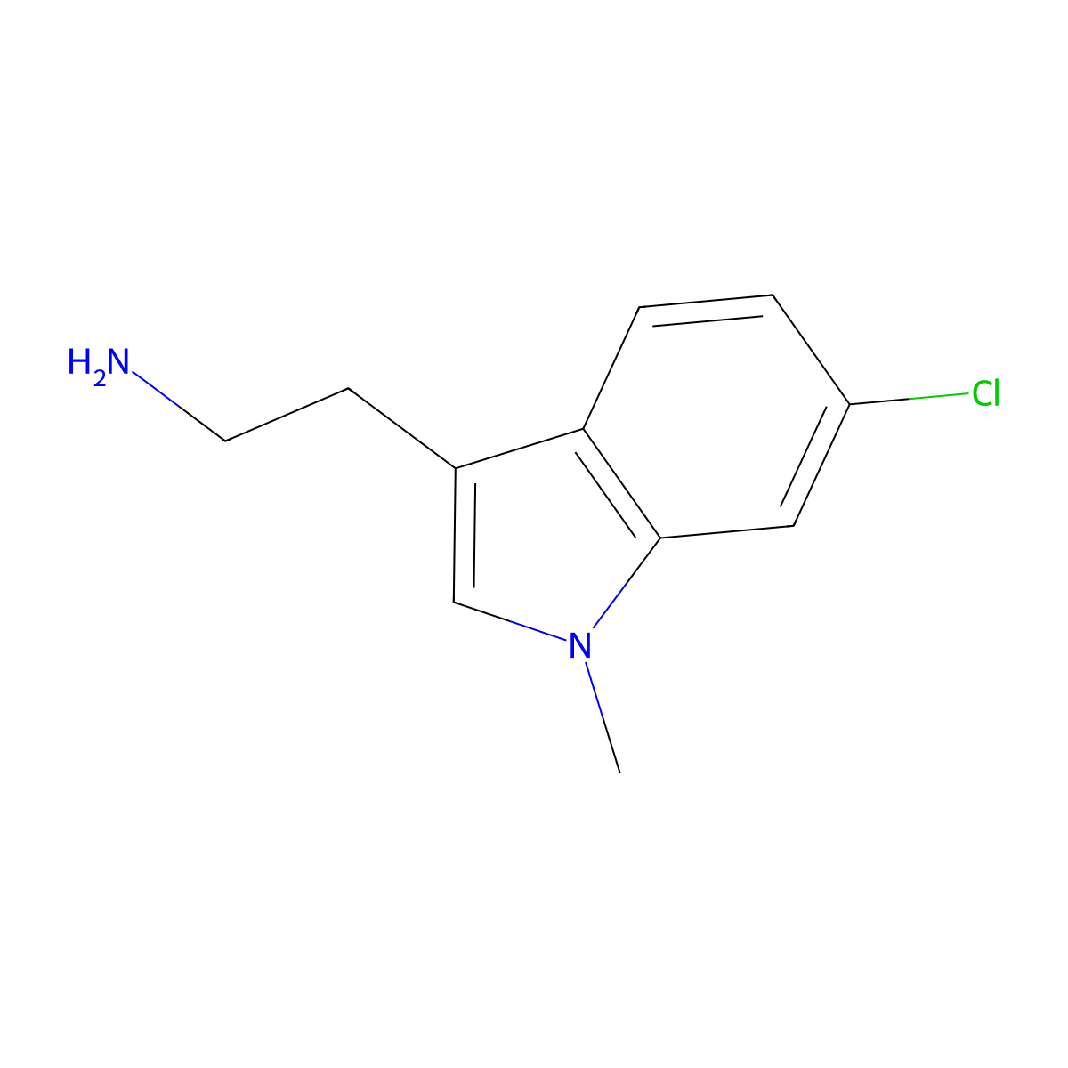 2-(6-chloro-1-methyl-1H-indol-3-yl)ethan-1-amine molecular structure, CAS 1334149-26-6