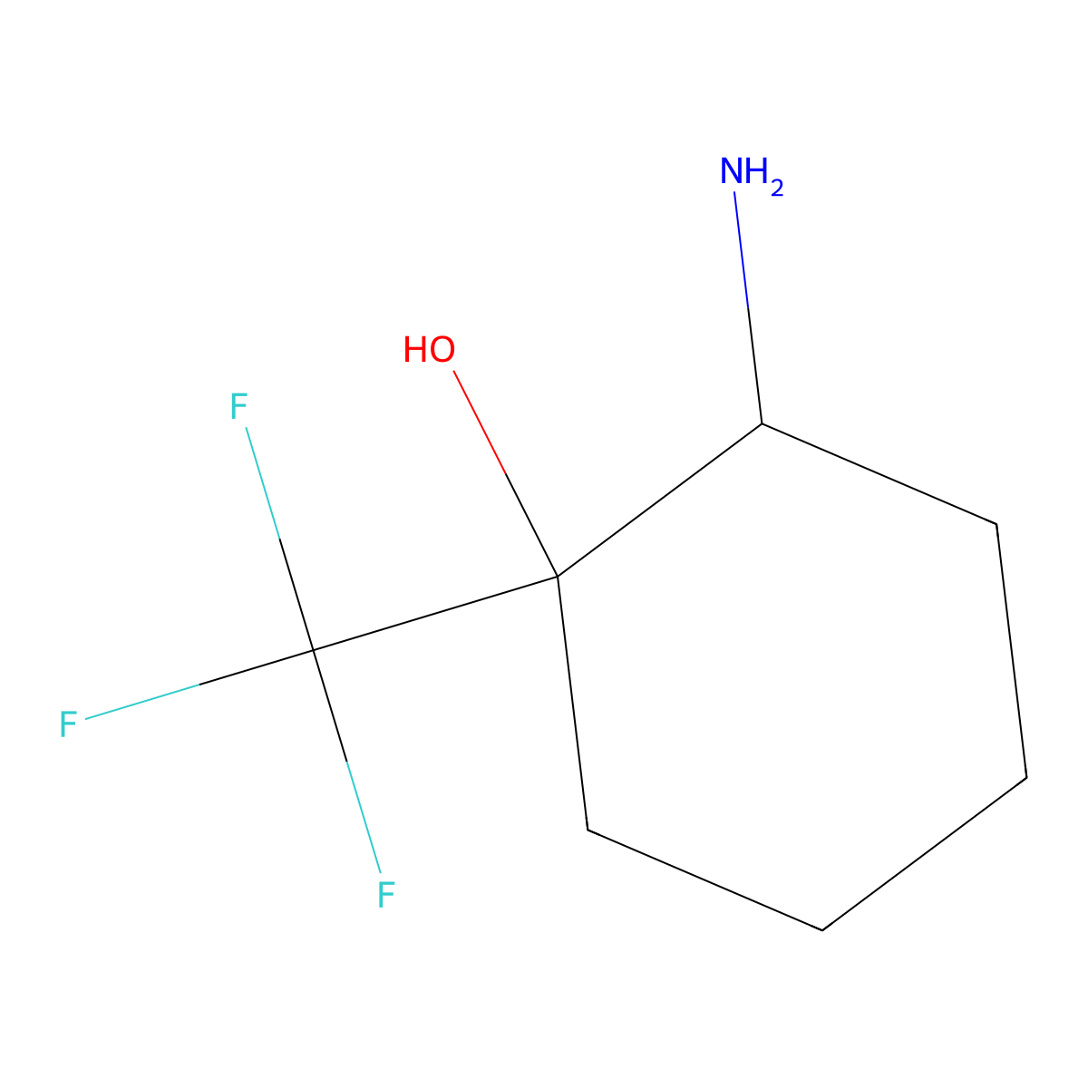 2-Amino-1-(trifluoromethyl)cyclohexan-1-ol molecular structure, CAS 1334149-27-7