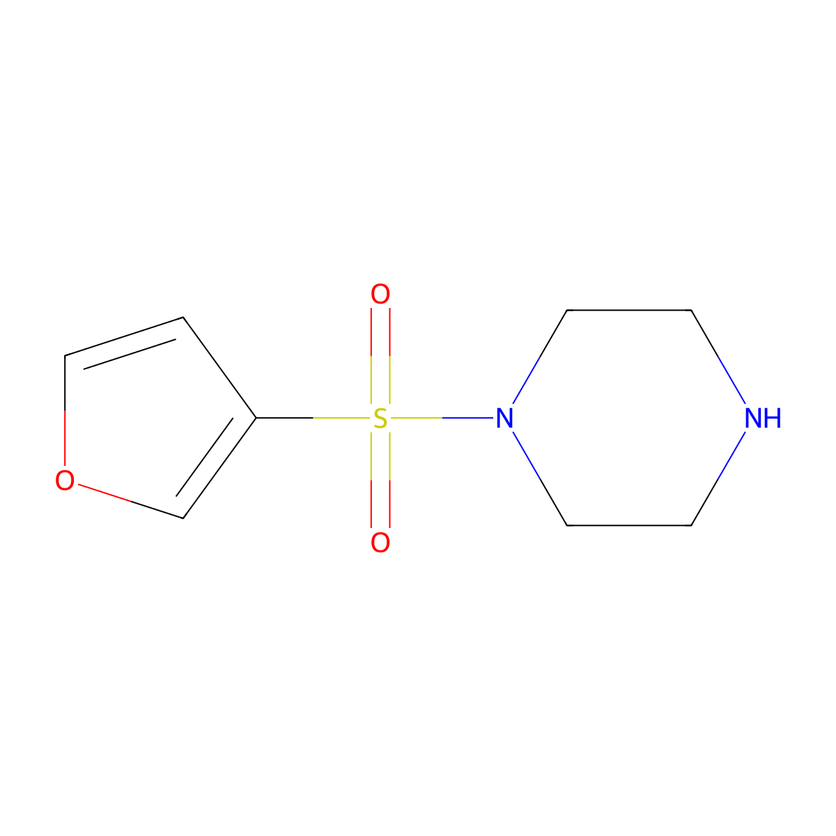 1-(Furan-3-sulfonyl)piperazine molecular structure, CAS 1334149-30-2