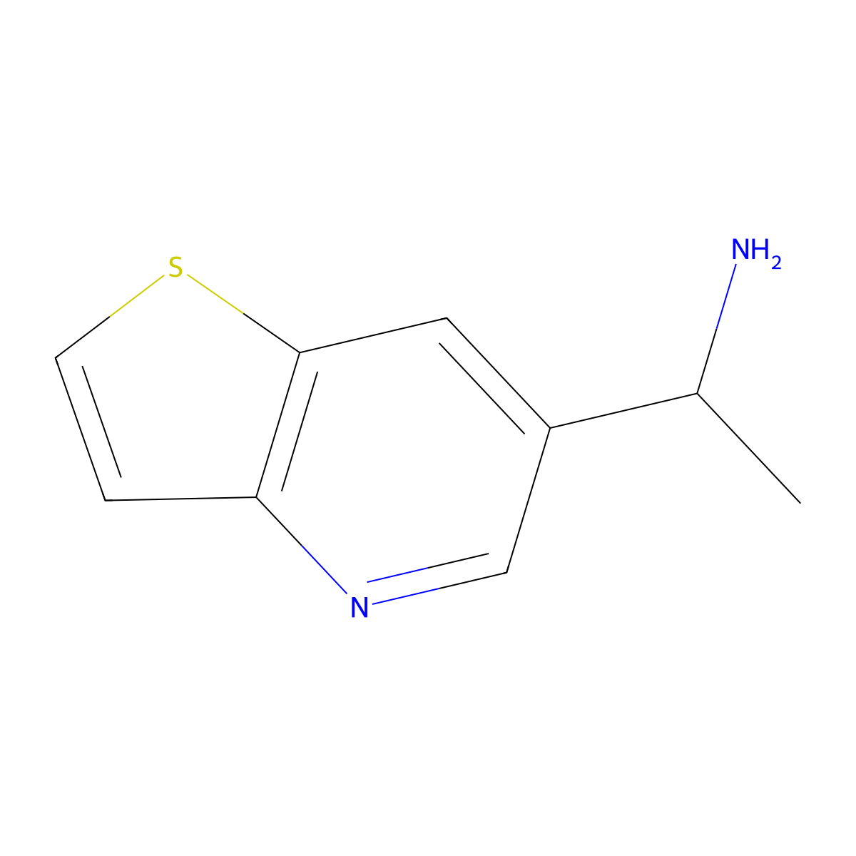 1-{Thieno[3,2-b]pyridin-6-yl}ethan-1-amine molecular structure, CAS 1334149-32-4