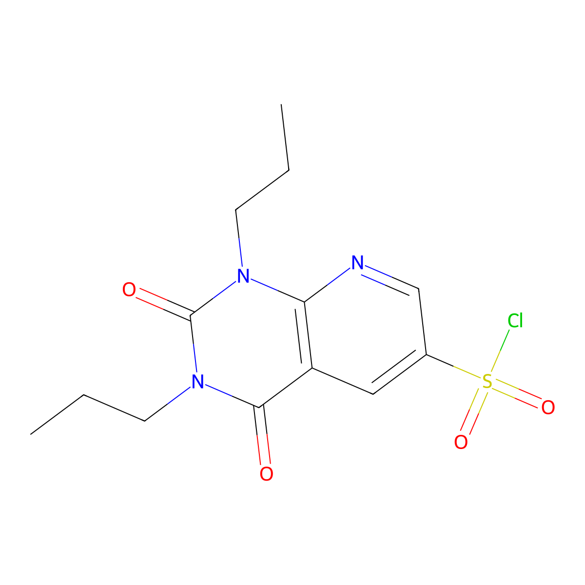 2,4-Dioxo-1,3-dipropyl-1,2,3,4-tetrahydropyrido[2,3-d]pyrimidine-6-sulfonyl chloride molecular structure, CAS 1334149-34-6