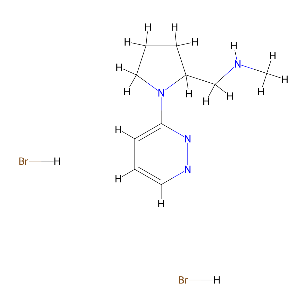 Methyl({[1-(pyridazin-3-yl)pyrrolidin-2-yl]methyl})amine dihydrobromide molecular structure, CAS 1334149-41-5