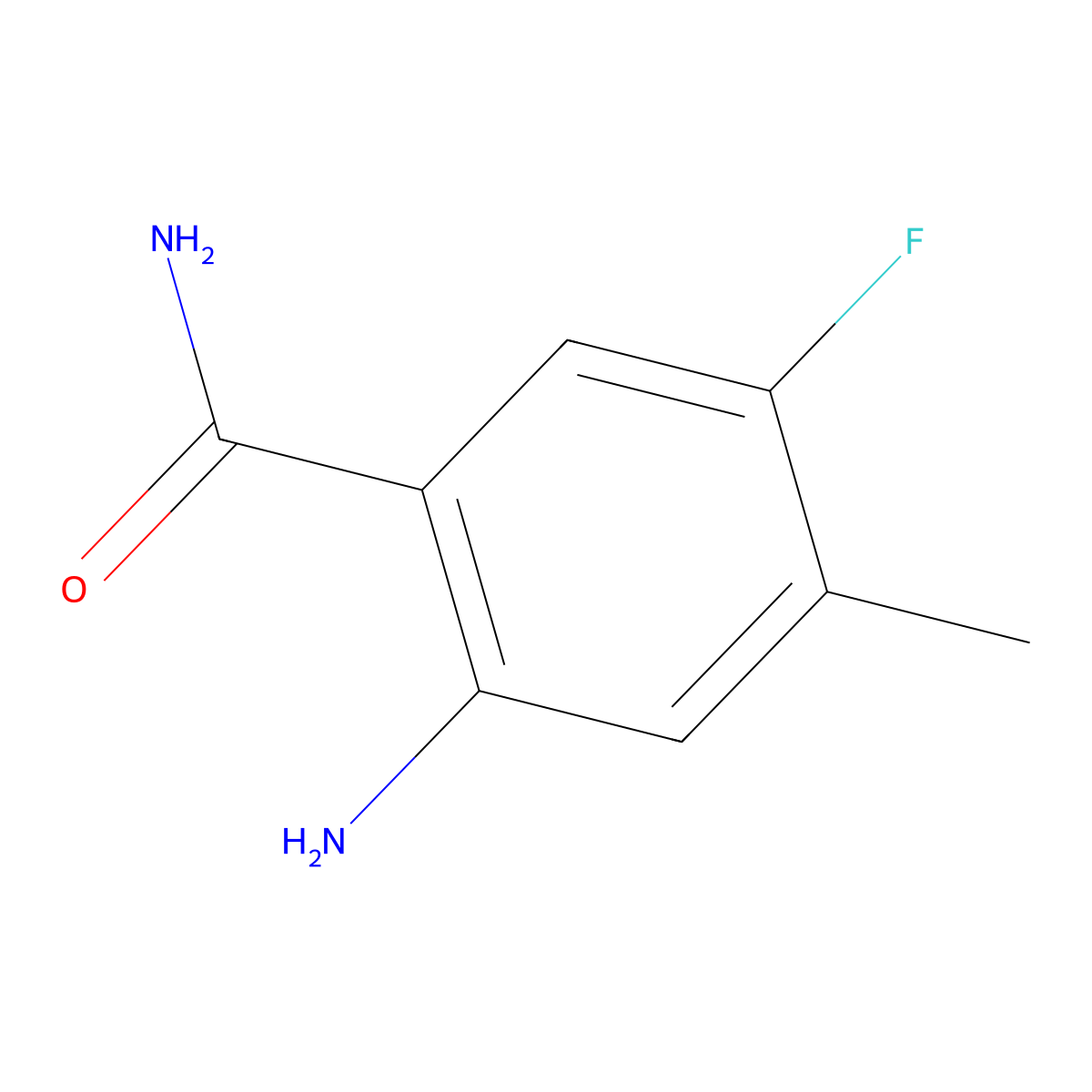 2-Amino-5-fluoro-4-methylbenzamide molecular structure, CAS 1334149-42-6