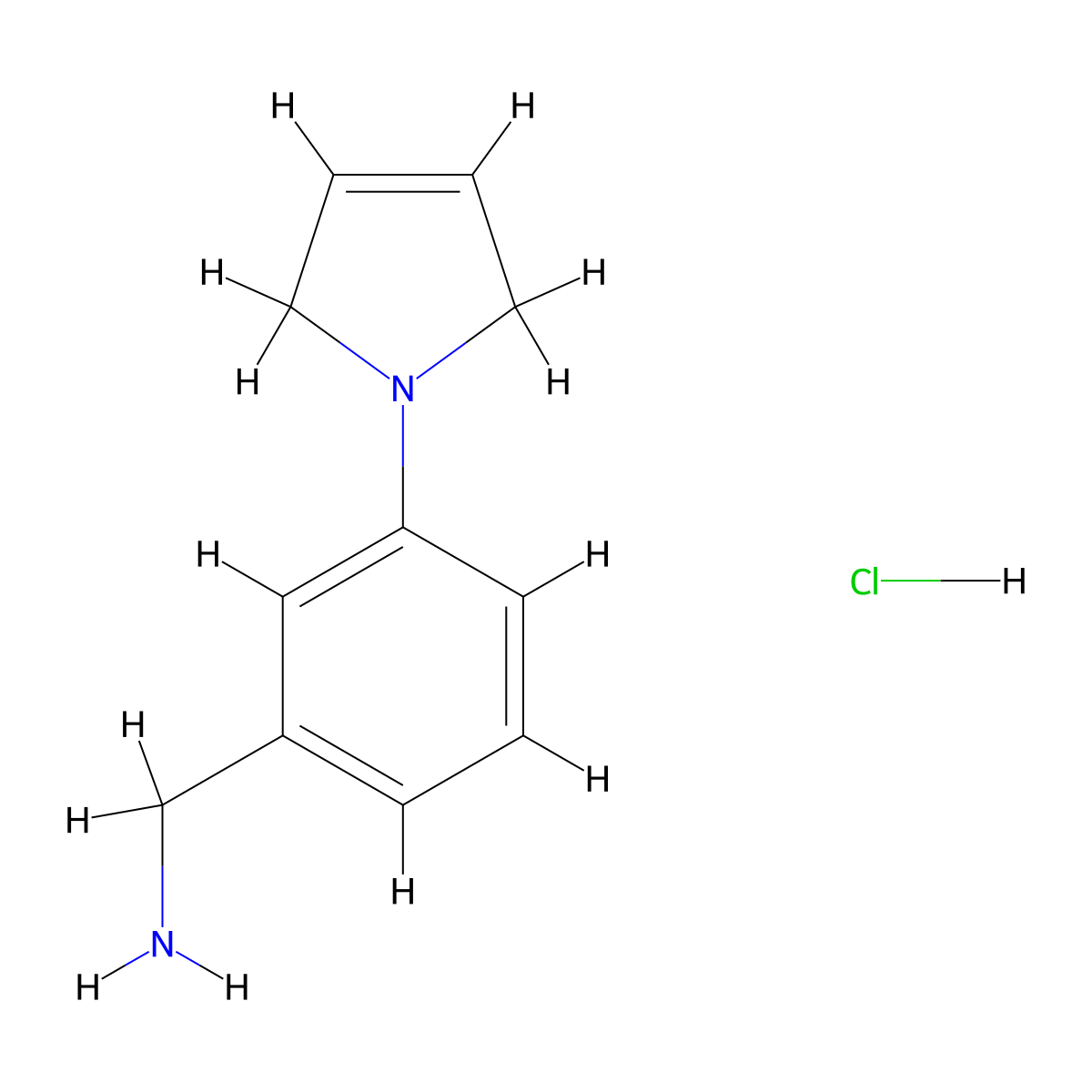 [3-(2,5-dihydro-1H-pyrrol-1-yl)phenyl]methanamine hydrochloride molecular structure, CAS 1334149-43-7