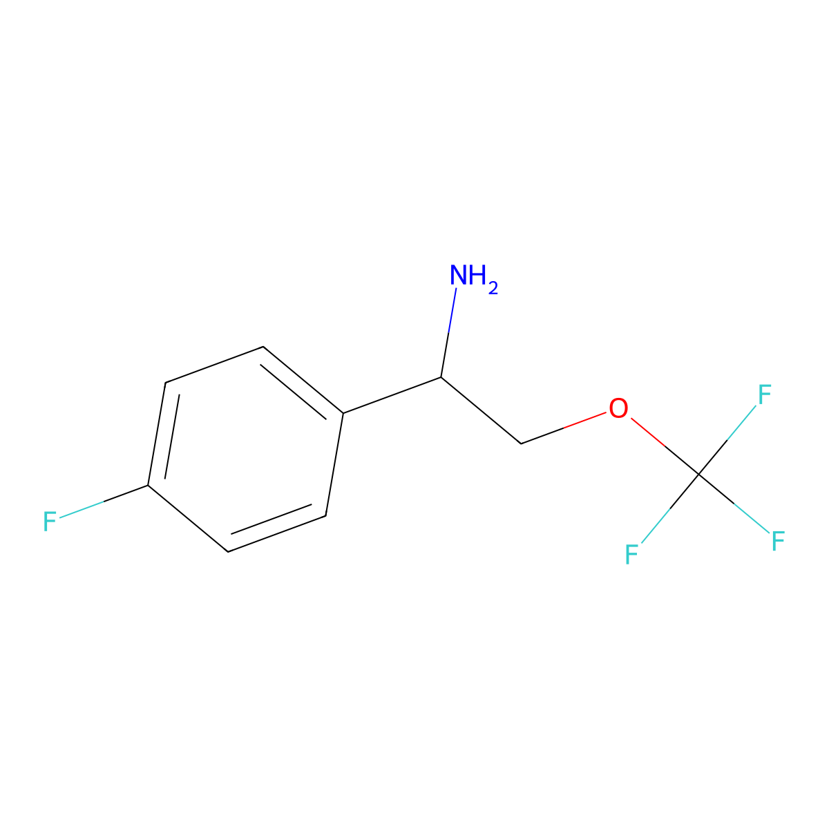 1-(4-Fluorophenyl)-2-(trifluoromethoxy)ethan-1-amine molecular structure, CAS 1334149-51-7
