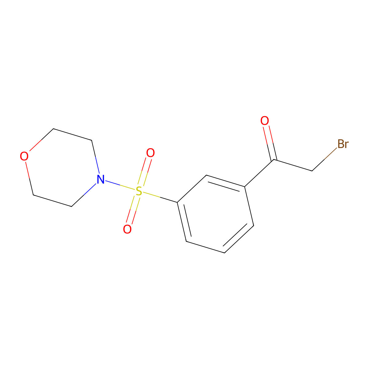 2-Bromo-1-[3-(morpholine-4-sulfonyl)phenyl]ethan-1-one molecular structure, CAS 1334149-55-1