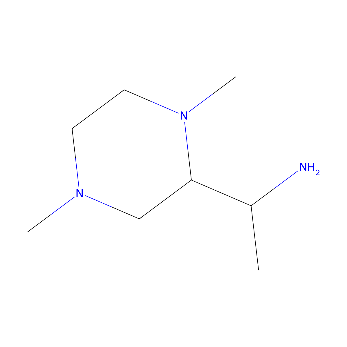 1-(1,4-Dimethylpiperazin-2-yl)ethan-1-amine molecular structure, CAS 1334149-64-2