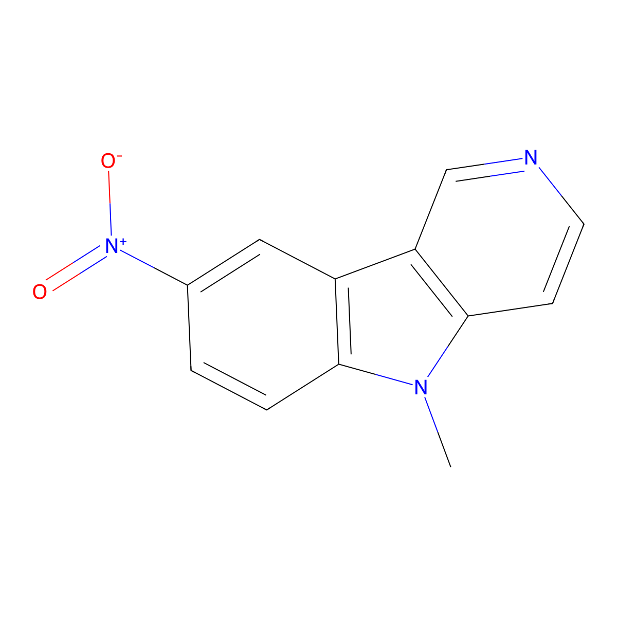 5-methyl-8-nitro-5H-pyrido[4,3-b]indole molecular structure, CAS 133415-03-9