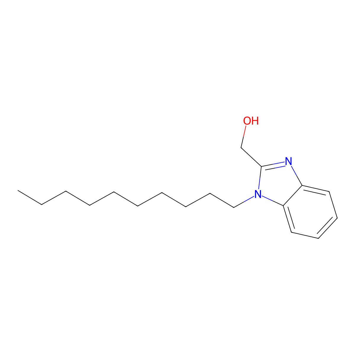 (1-decyl-1H-1,3-benzodiazol-2-yl)methanol molecular structure, CAS 133415-94-8