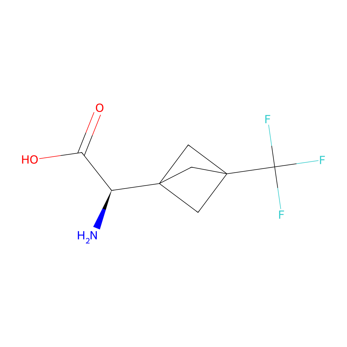 (2R)-2-amino-2-[3-(trifluoromethyl)bicyclo[1.1.1]pentan-1-yl]acetic acid molecular structure, CAS 1334160-84-7