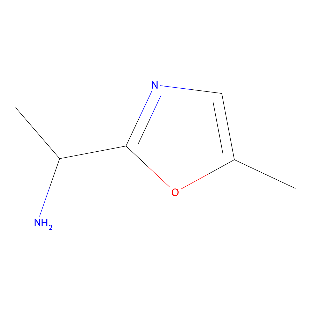 (1R)-1-(5-methyl-1,3-oxazol-2-yl)ethan-1-amine molecular structure, CAS 1334160-89-2