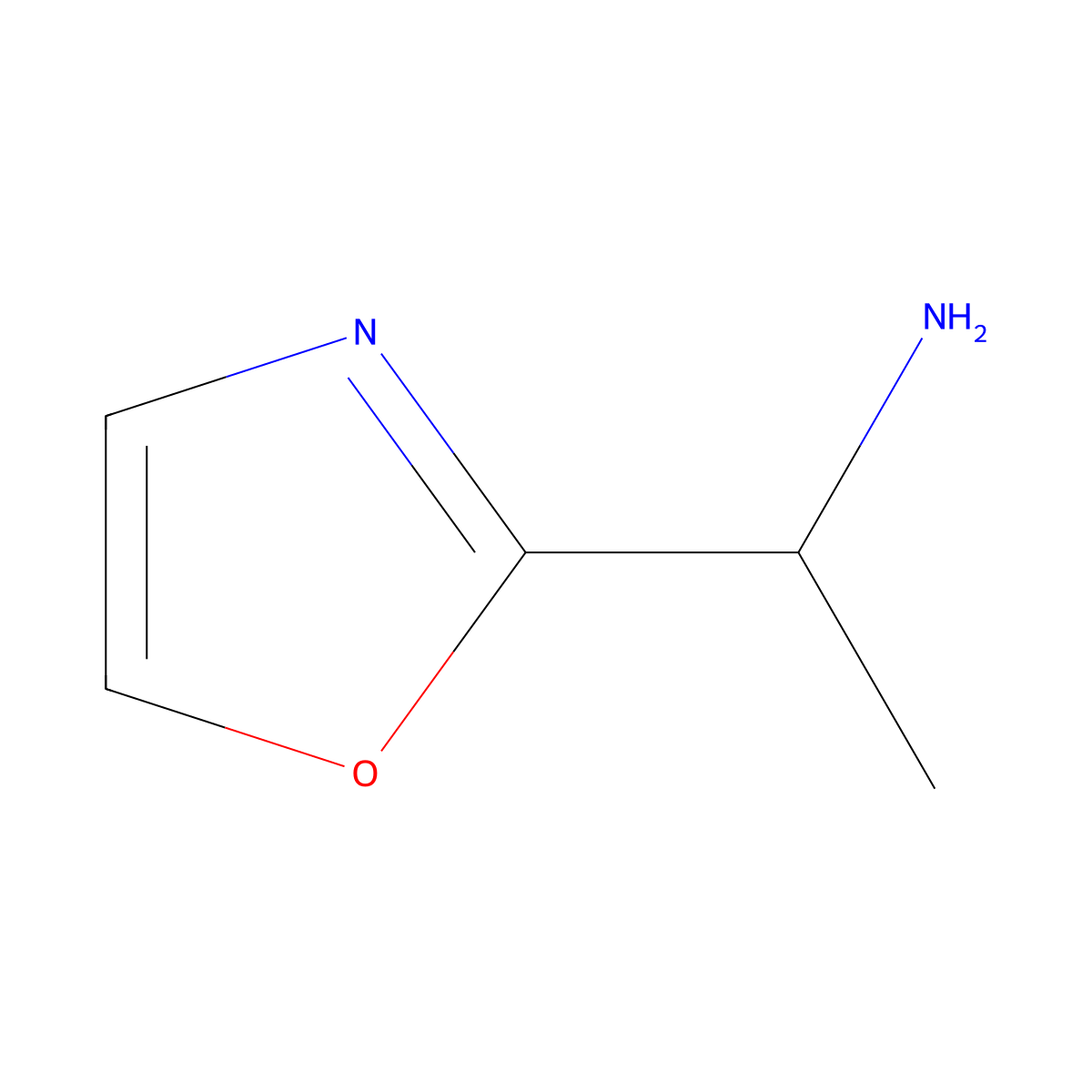 (1R)-1-(1,3-oxazol-2-yl)ethan-1-amine molecular structure, CAS 1334160-90-5