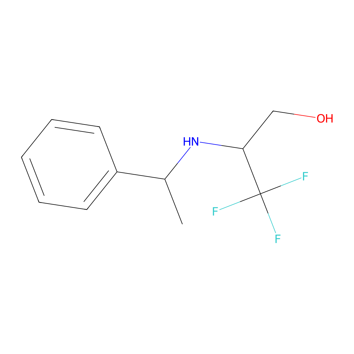 3,3,3-trifluoro-2-{[(1S)-1-phenylethyl]amino}propan-1-ol molecular structure, CAS 1334162-57-0