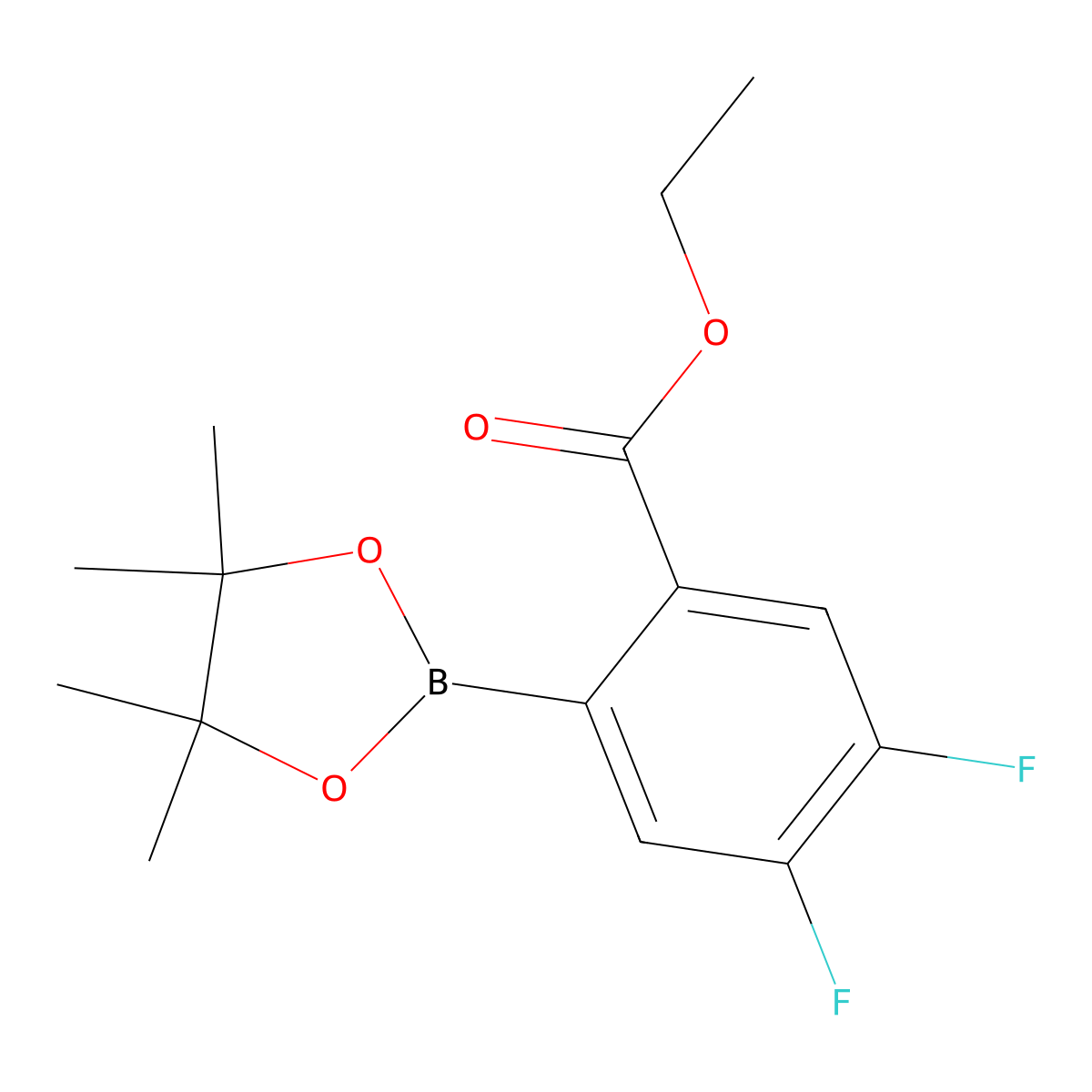 2-(Ethoxycarbonyl)-4,5-difluorophenylboronic acid pinacol ester molecular structure, CAS 1334164-30-5